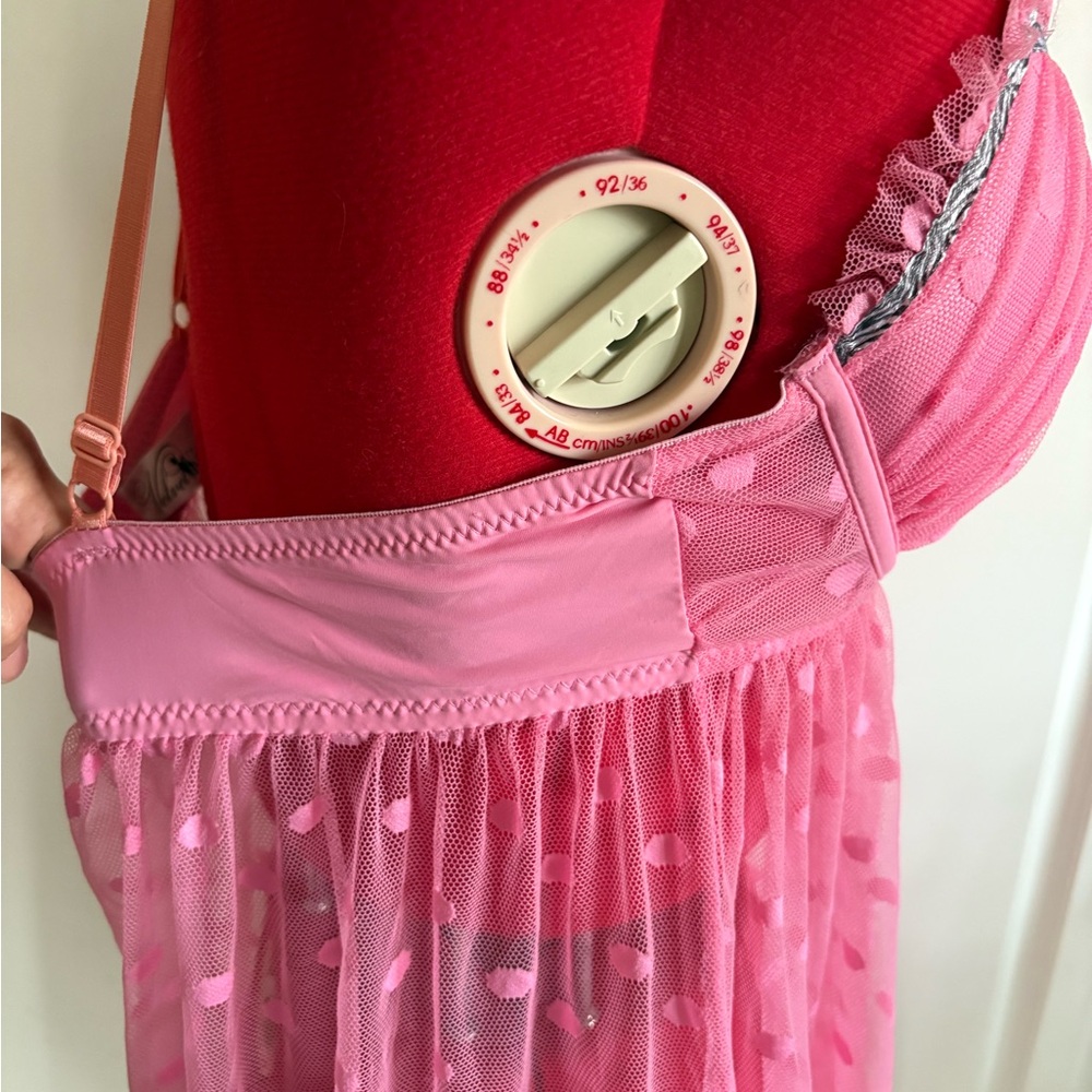 Nicole Miller Pink Polka Dot Sheer Chemise - Picture 3 of 6